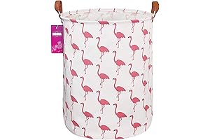 Large Flamingo Basket: Versatile Canvas Fabric Hamper for Laundry, Toys, and More