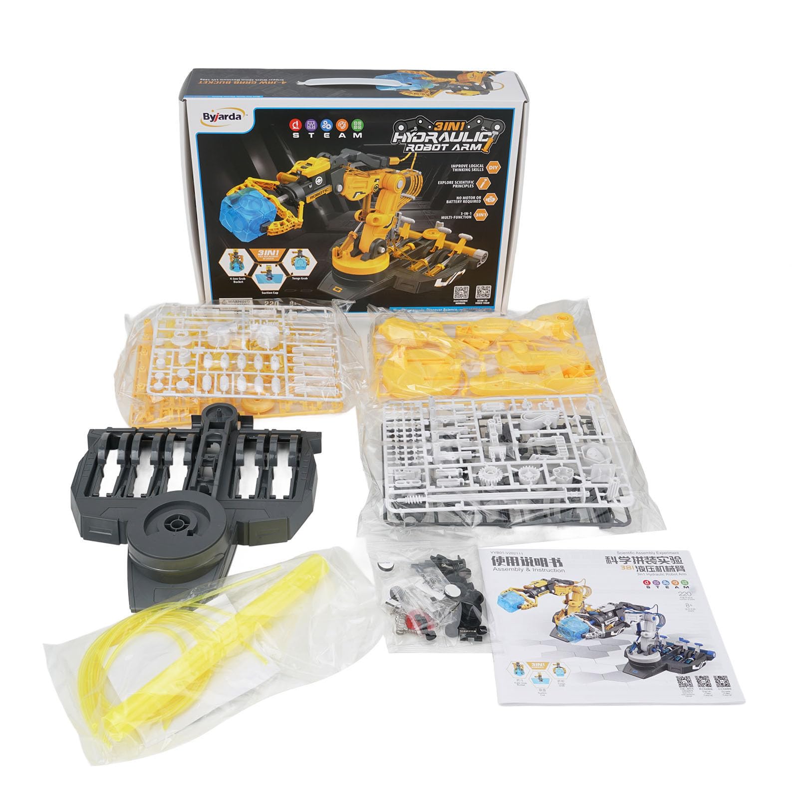 Dzieci DIY montaż Robota Hydraulicznego Mechaniczne ramię Zestaw Zabawek do Eksperymentu Naukowego (2)