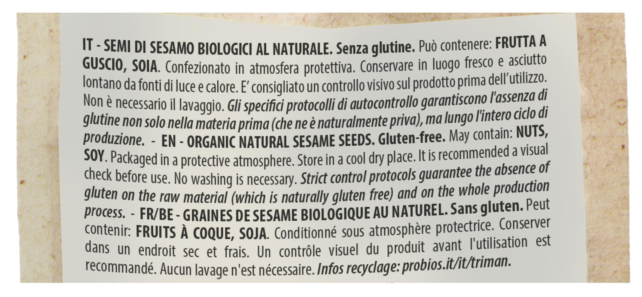 Probios Semi di sesamo biologici - Ricchi di fibre e proteine ​​vegetali - senza glutine semi sesamo - Confezione da 6 (6 x 300 g)