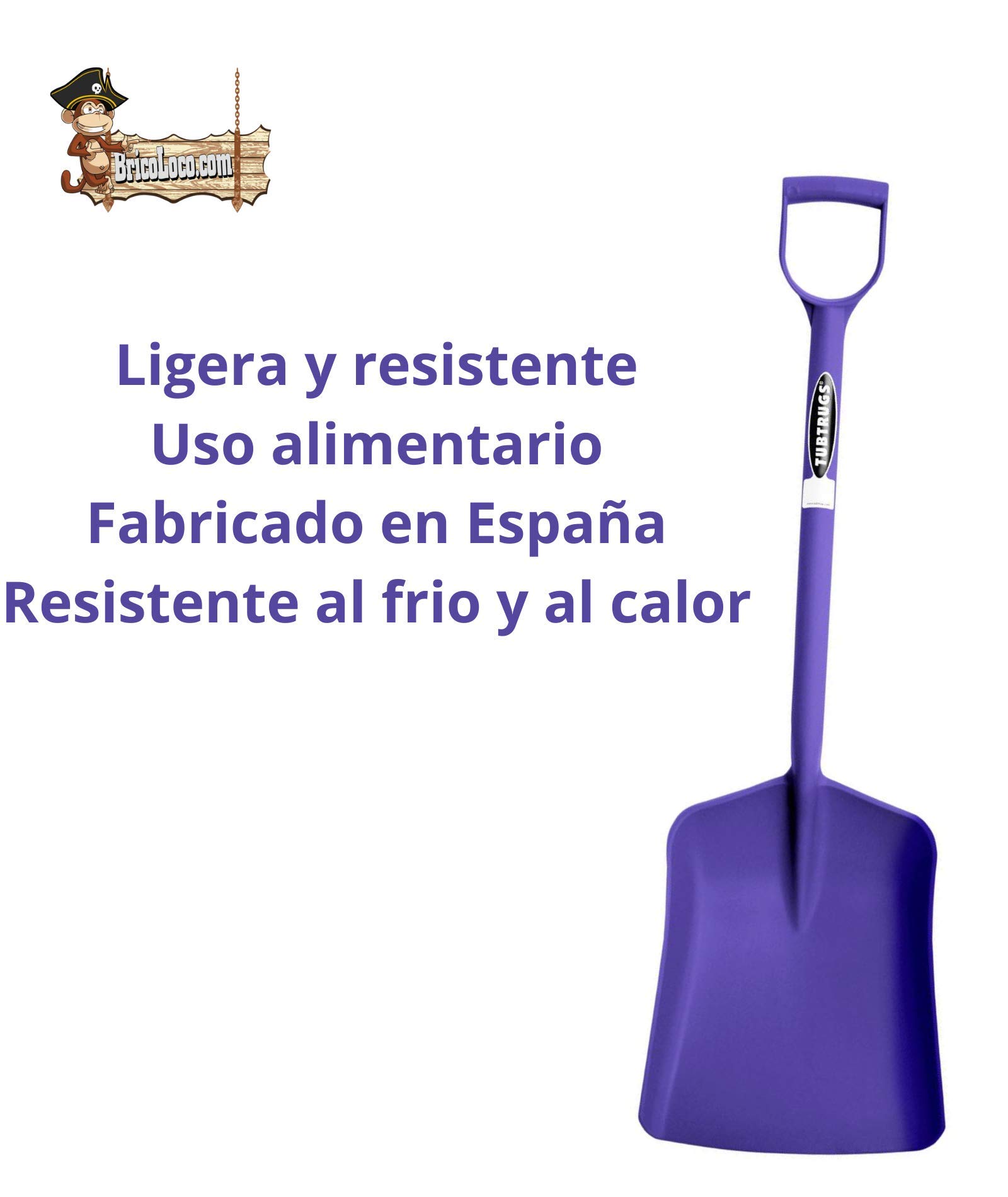 BricoLoco Pelle de jardinage carrée. Jardin, litière, chat, neige. Multifonction. Léger, résistant. Fabriqué en une seule pièce. Certification alimentaire., violet, 1