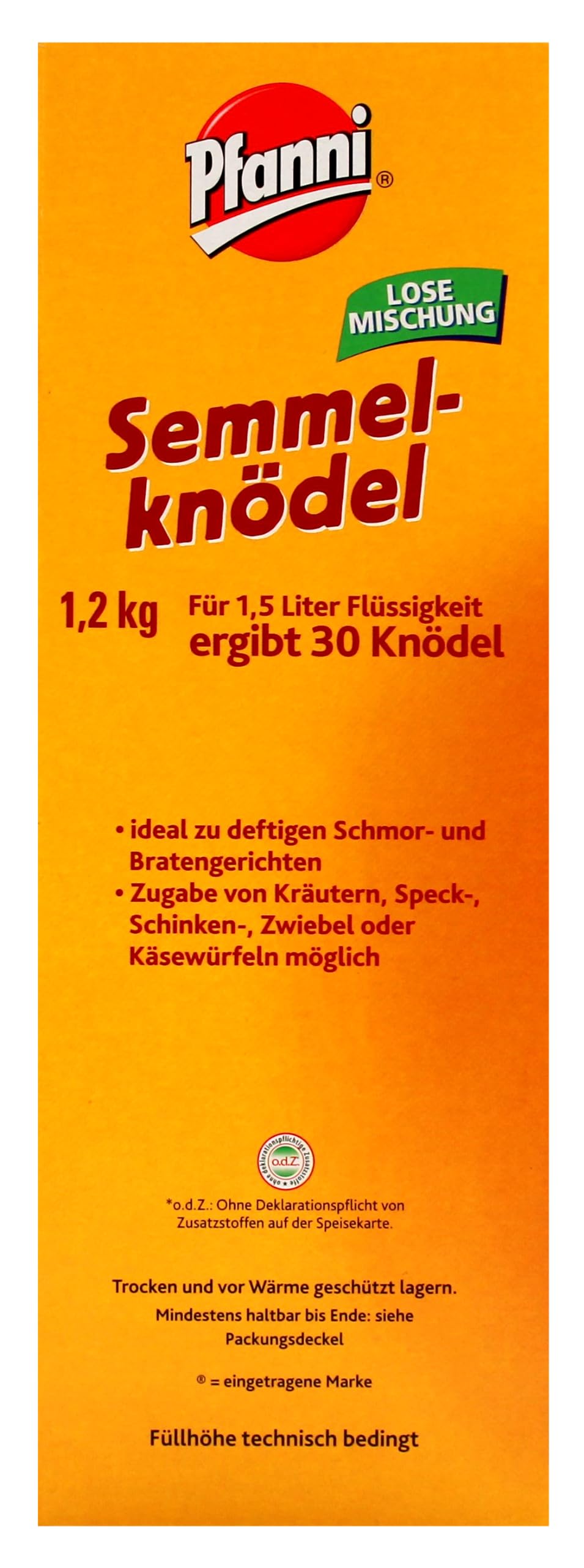 Pfanni Semmelknödel lose Mischung, (1 x 1.2 kg)