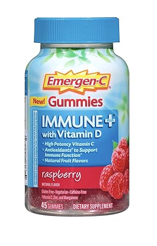 Emergen-C Gummies Immune Plus Vitamina D, Frambuesa, 45 gomitas (paquete de 2)