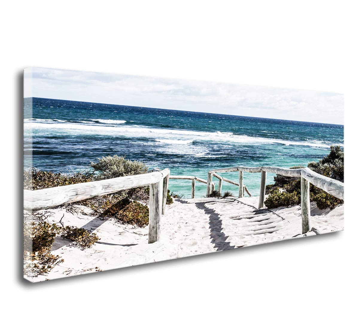 DZL Art S74275 Rottnest Island Beach Seascape Painting Sea Nature Pictures Wall Art Canvas Prints Painting Ready to Hang for Living Room Bedroom Decor Office Wall Decor Home Decoration