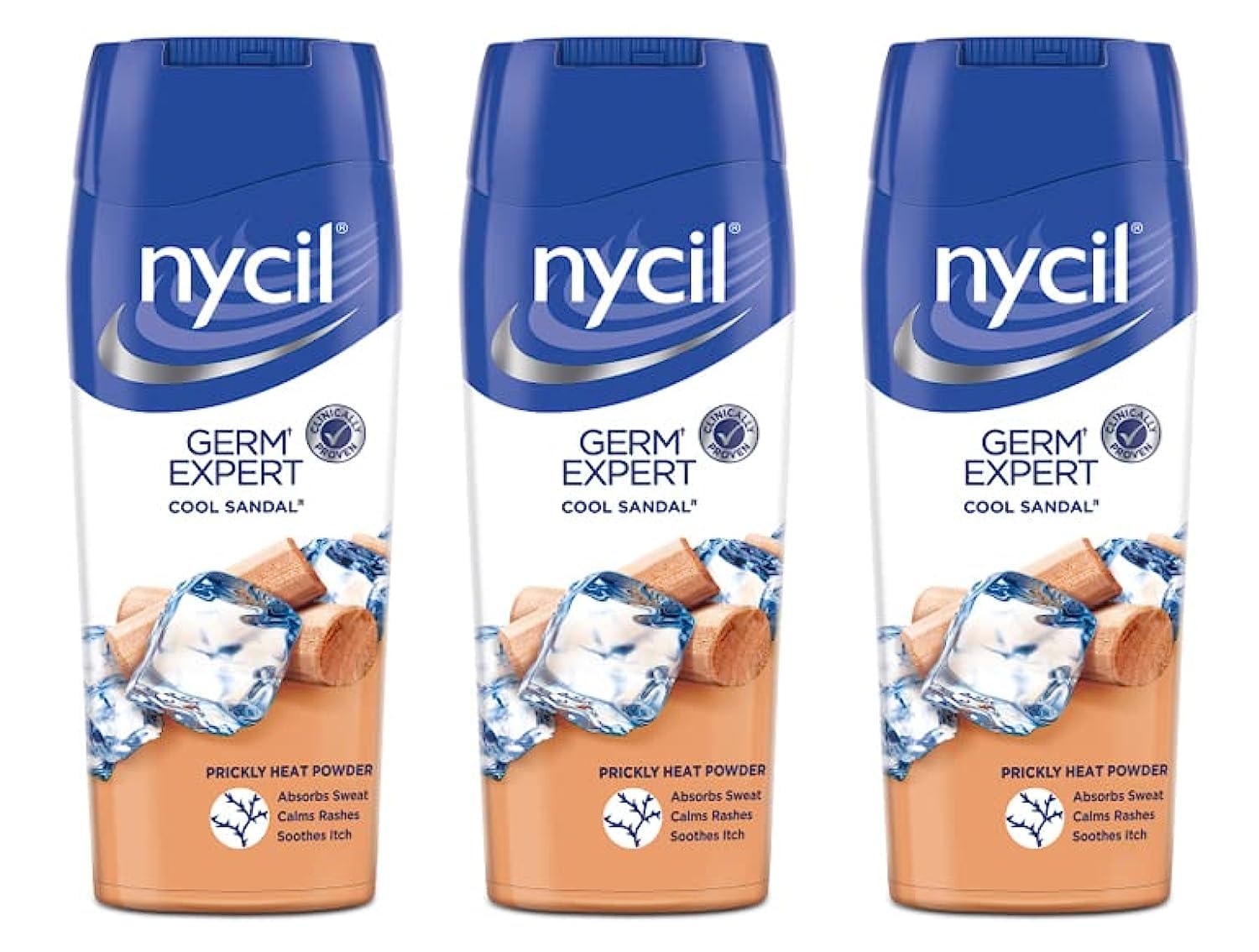 3 x Nycil Cool Sandal Talcum Powder - 50g