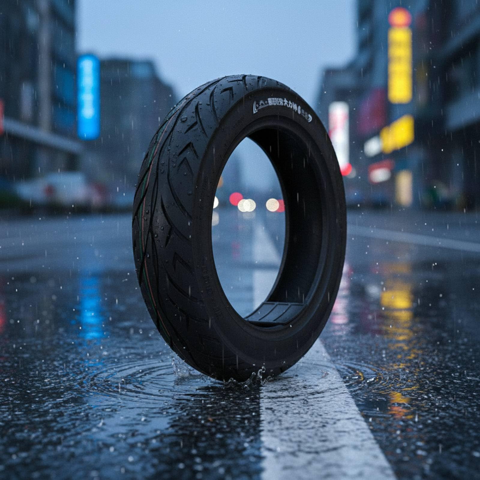 Neumático para Patinete Eléctrico Neumático Rueda Cubierta Llanta Tubeless de Caucho Resistente Menor Mantenimiento con Superficie de Tracción