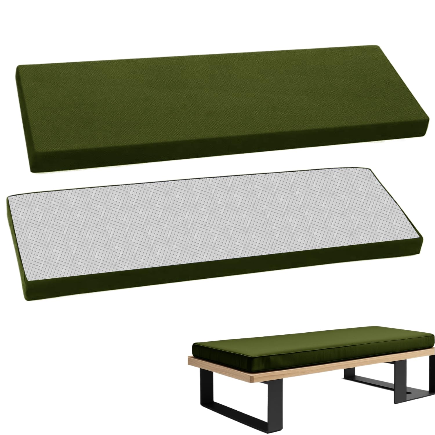 Coussin de banc imperméable 120 x 40 extérieur matelas jardin gris