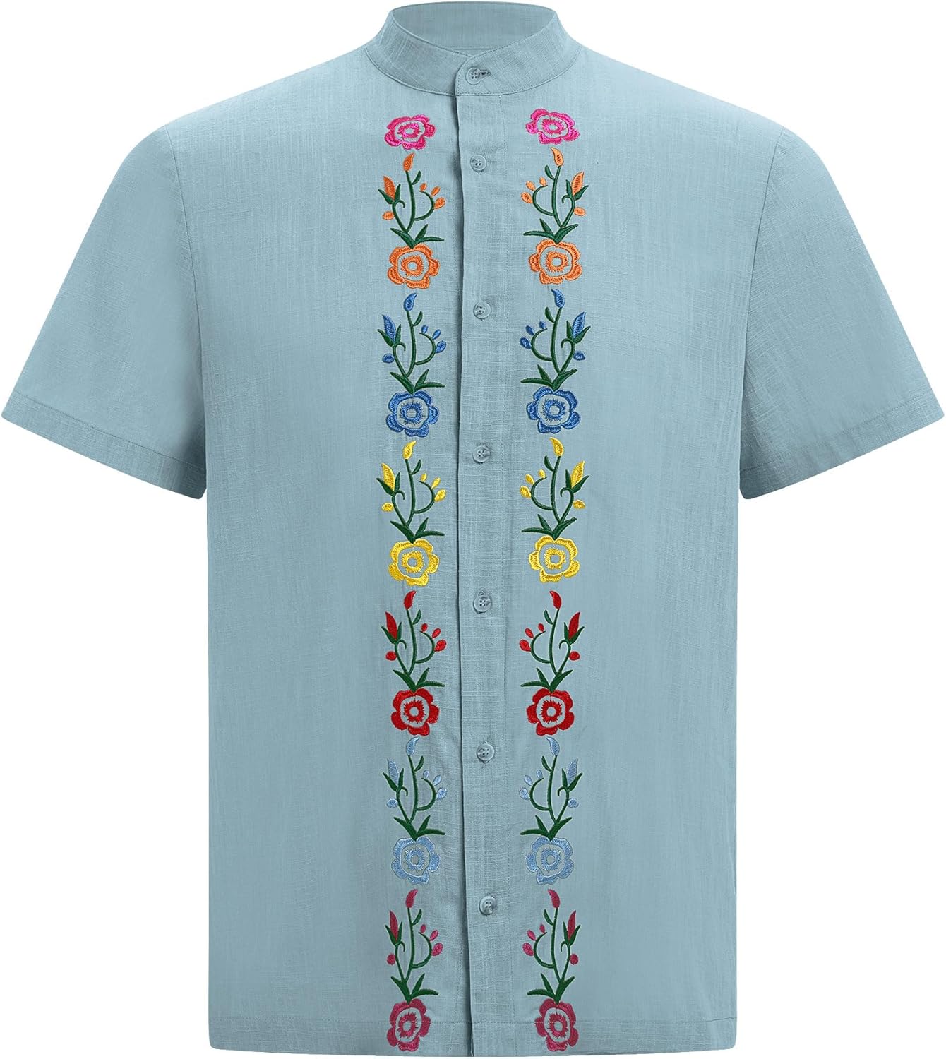 Men's Mexican Guayabera Shirt Button Down Embroidered Shirt Cinco De Mayo Fiesta Shirts Short Sleeve Button Down - Image 3