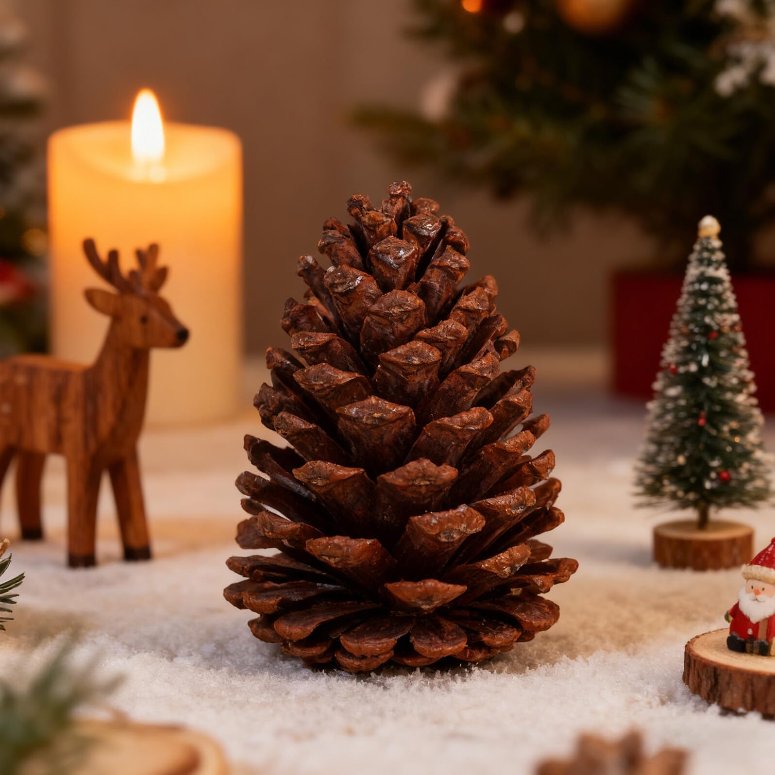 jojofuny 6 Stück Braune Kiefernzapfen zum Basteln aus Synthetischem Material für Weihnachtsdeko und Weihnachtliche Dekoration im Wohnzimmer und Zuhause