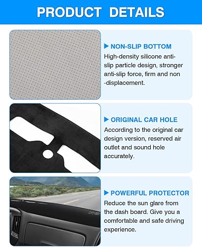 Miniatura 6 de Autorder Cubierta de tablero para Chevy Chevrolet SilveradoGMC Sierra 1500 2014-2018, SilveradoGMC Sierra 2500HD 3500HD 2015-2019, accesorios para