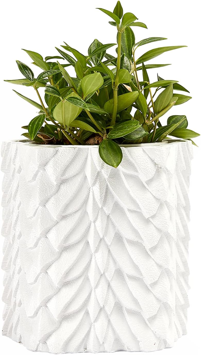 GUTE Dragon Scales Planter Pot & Vase Decanter - GOT, Fantasy I Plant and I Know Things - Black Marble Color 6" Flower Plant Vase - Dragón Monster Cylindrical for Home & Indoor