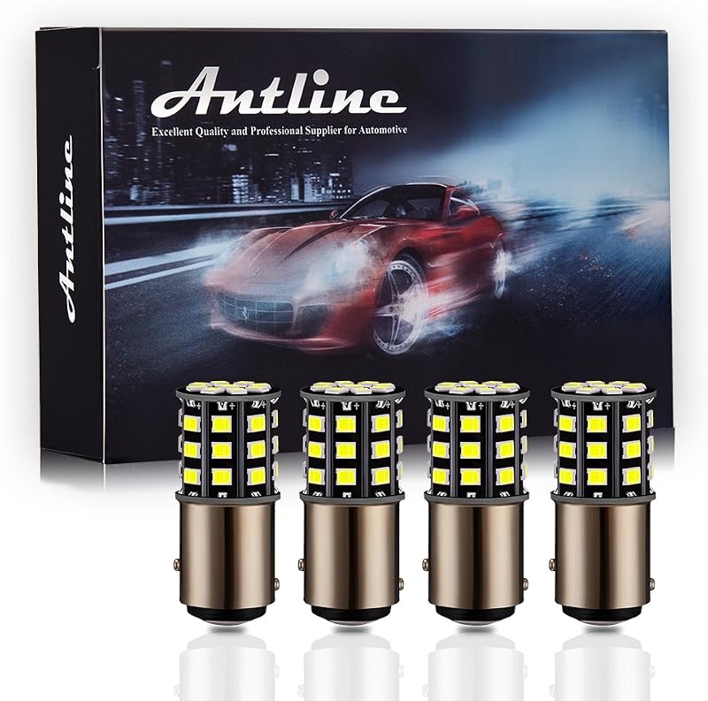 Lâmpadas LED 1157 BAY15D Antline brancas 12–24 V para lanternas e luzes de ré – Kit com 4 unidades