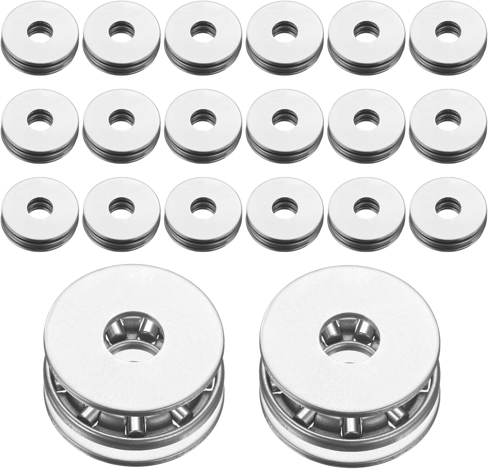 sourcing map 20 Sets AXK0819 Thrust Needle Roller Bearings with 40 Washers, Chrome Steel Needle Roller Bearings, ID 8mm, OD 19mm, Thickness 4mm