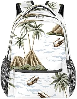 Mochila escolar Mountain Boat para meninas, estudantes, resistente à água, para viagem, palmeira, escola, para mulheres/homens, mochilas universitárias, Multi, Medium
