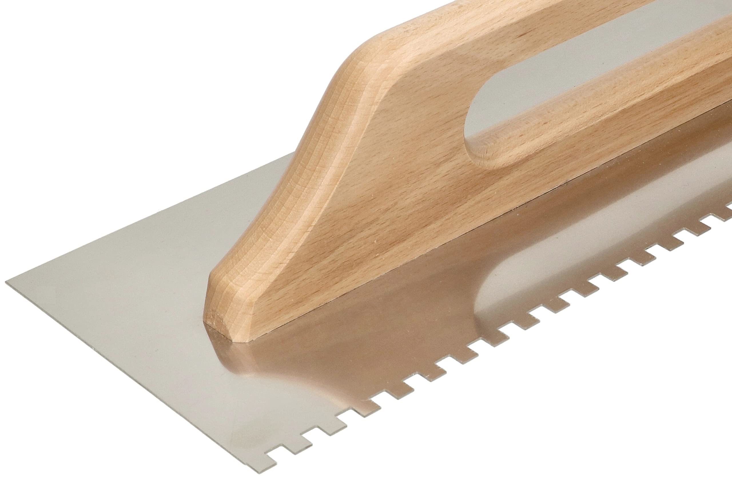 KOTARBAU® Truelle dentelé en acier inoxydable 480 mm de dentition 6 x 6 mm avec poignée en bois