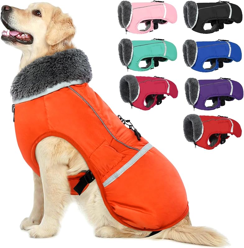 QBLEEV Abrigo cálido para perros, campera reflectante para perros, abrigo impermeable de invierno para perros