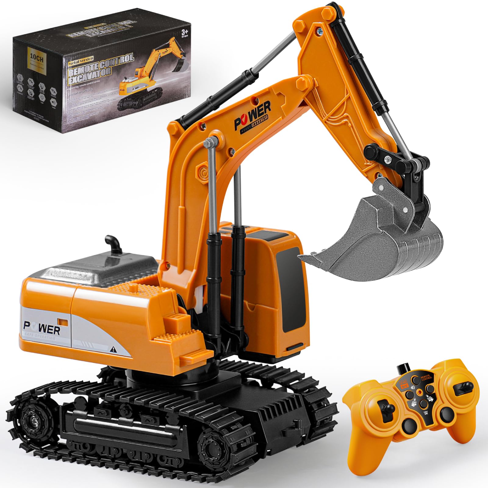 Daioller Pelleteuse T?�l?�command?�e, Rechargeable Excavateur Jouets pour Enfants, RC Pelleteuse 