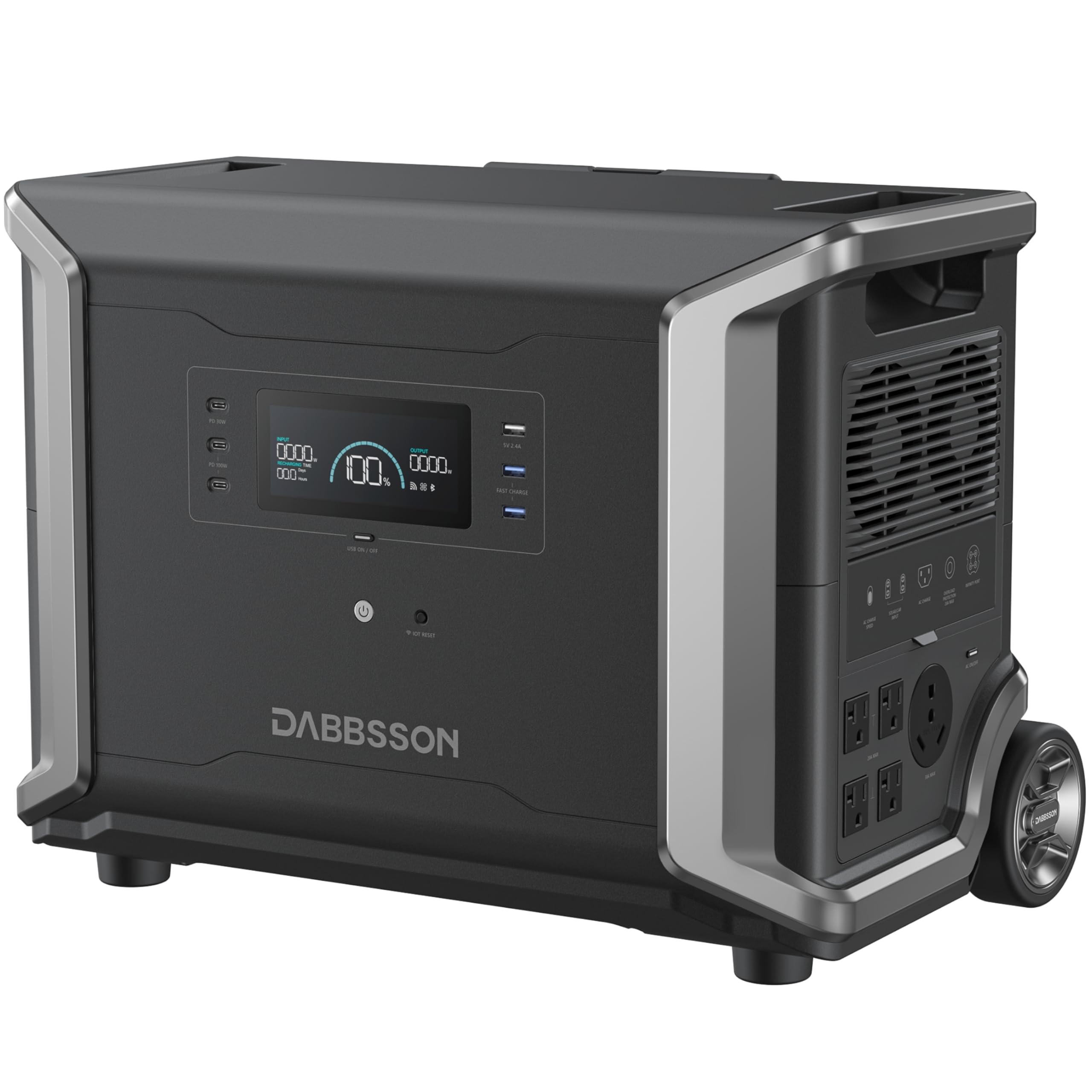 Dabbsson 3430Wh Portable Power Station DBS3500 Solar Generator for Home Use Power Outage Outdoors Camping RVs 3600W Pure