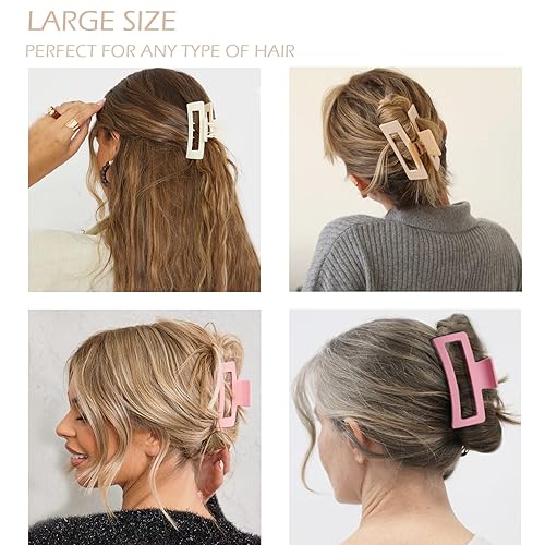 Miniatura 10 de Paquete de 12 pinzas grandes para el cabello pinzas grandes para el cabello grueso pinzas grandes para el cabello grueso pinzas cuadradas mate