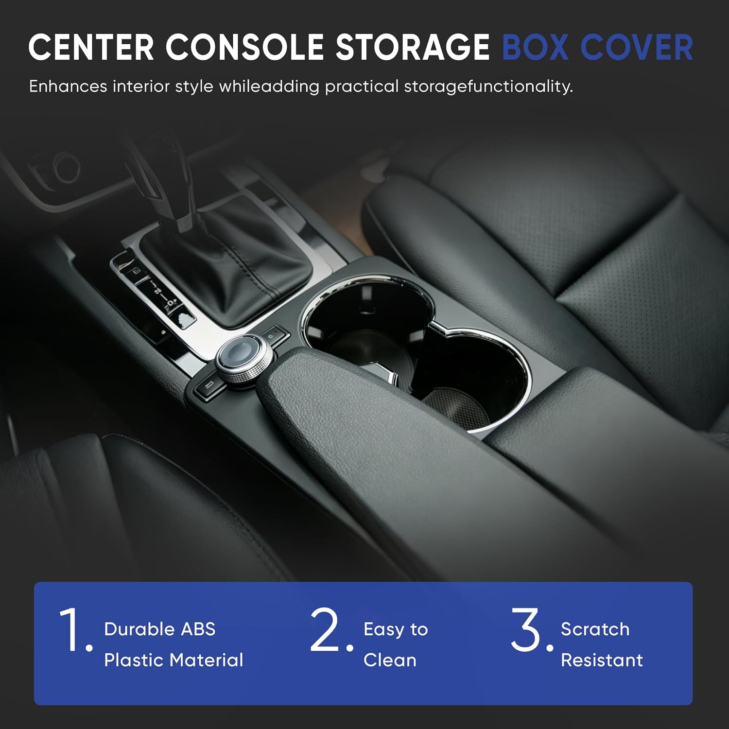 A2046800307 A2046802308 Center Console Cup Holder Trim Cover Compatible with Mercedes-Benz C180 C200 C220 C230 C250 C280 C300 C350 E250 E300 E350 C207 S204 W204(Black)
