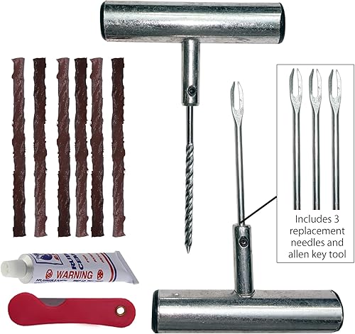 Miniatura 2 de Kit de herramientas de tapón de neumático de metal con estuche - Reparación de pinchazos de neumáticos planos