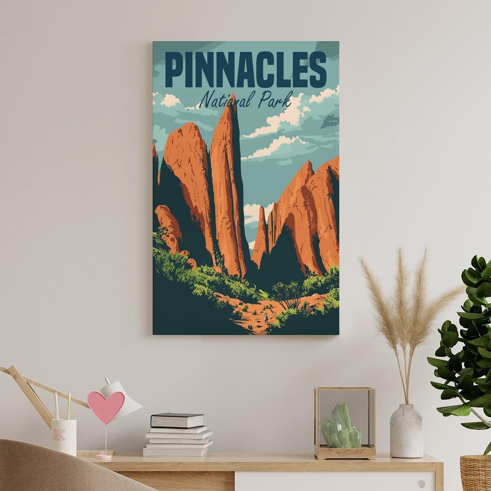 Junmoney Wandbild Pinnacles National Park, 24x36inch(60x90cm), Für Wohnraum, Flur Oder Apartments, Persönliche Wanddeko Als Geschenk, Für Persönliche Wohnideen