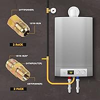Vista 2 de Kit de conector de línea de gas de 36 pulgadas, línea de gas flexible para estufa, secador, diámetro de tubería de 1 pulgada. OD