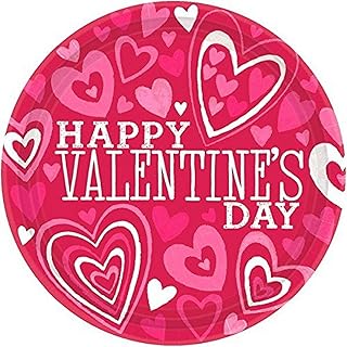 Amscan Valentine Party Plates, 18 pieces