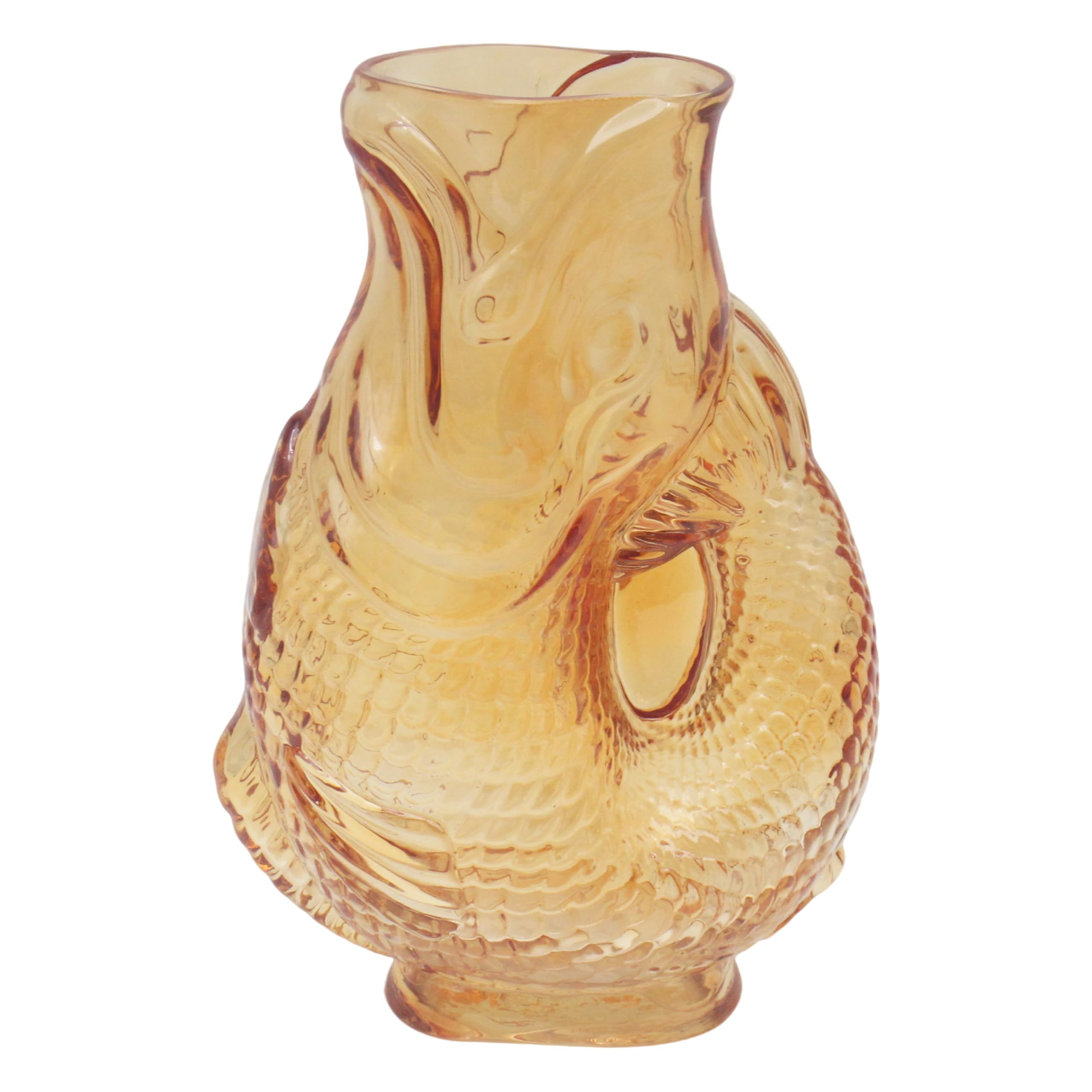 L & P Home & Gifts Fish Jugs & Vases Fish Vase Amber For Home and Kitchen | Lovely Home Décor Daily Use Accessory for Milk, Cream, Juice, and Water | Reusable and Practical Gift for Women and Men