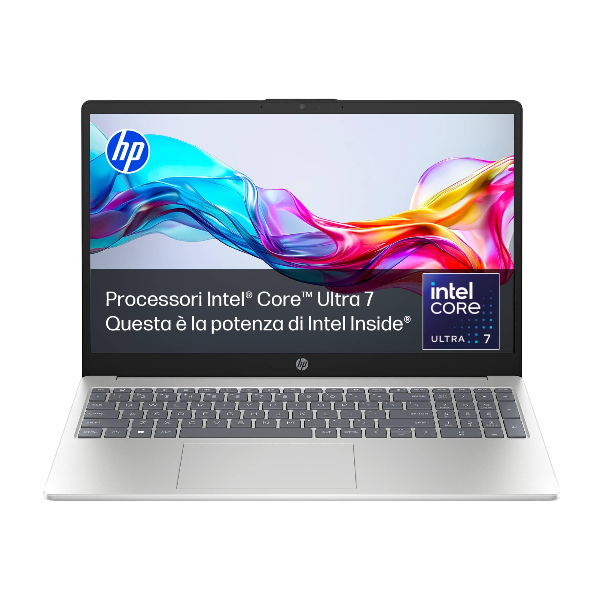 HP Omnibook 5 16-af1000sl, Intel Core Ultra 7-255U, Intel Evo Edition, AI, RAM 16GB LPDDR5, SSD 512 GB, Display 16" 2K IPS 300 Nits, Antiriflesso, True Vision FHD Cam, Windows 11, Argento