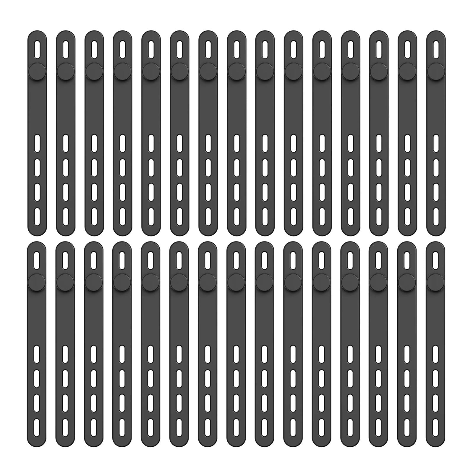 Yangshe Black 80Pcs Silicone Cable Ties Reusable Adjustable Cord Organizer For Cable Management