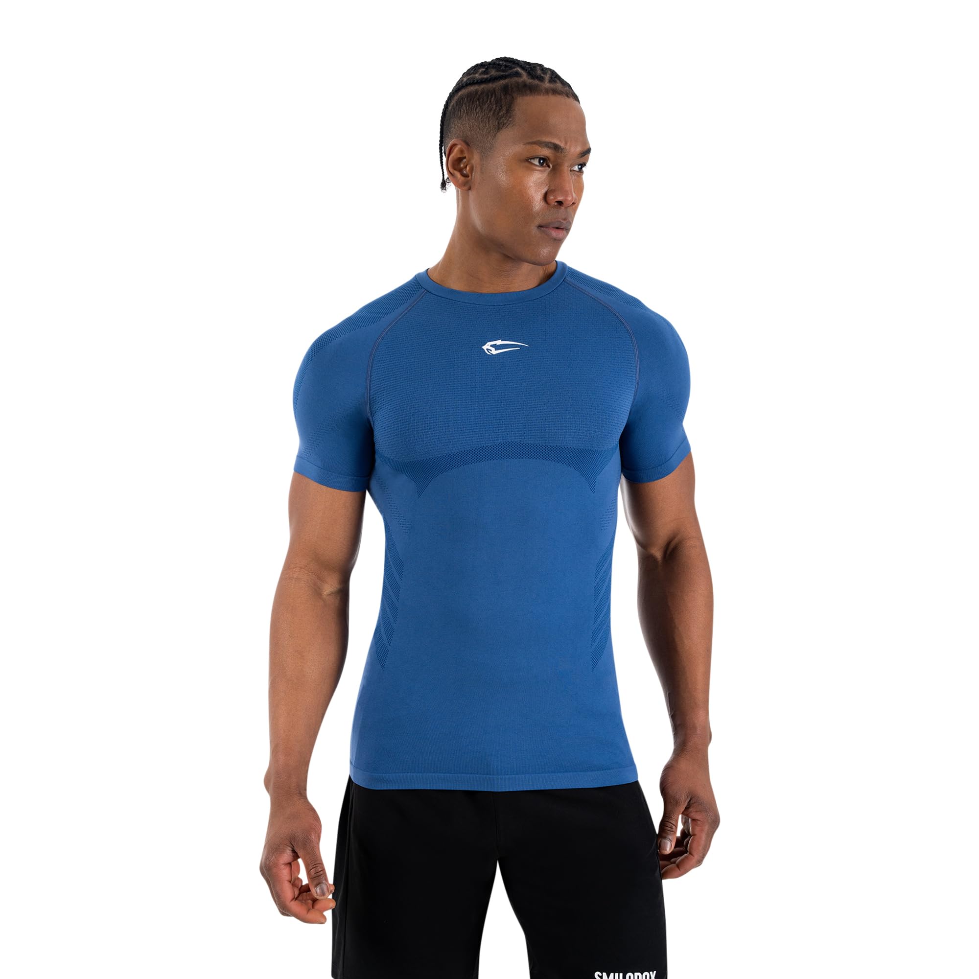 SMILODOX Kompressionsshirt Herren Carnos, Muskelbetontes T-Shirt, Enganliegendes Fitness Shirt, Seamless & Atmungsaktives Trainingshirt mit Body Mapping & feuchtigkeitsregulierung, Gym & Workout
