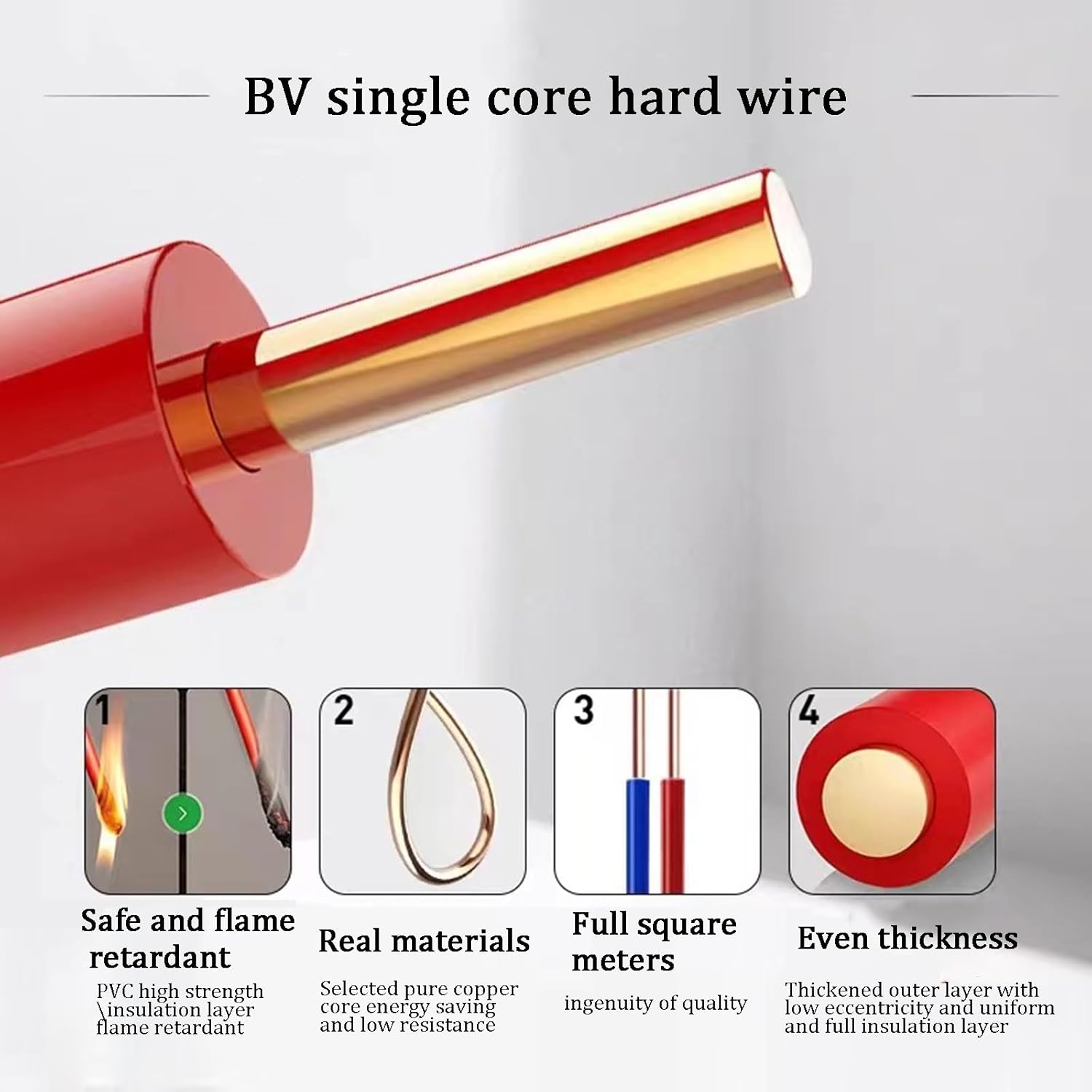 0.3-10 Mm² Green Solid Copper Wire Single Core Electrical Wire – 99.99% Pure Copper, Flame Retardant PVC Insulated, Durable & Flexible – for Home Wiring, Electrical Projects & DIY(160FT,0.3mm²)