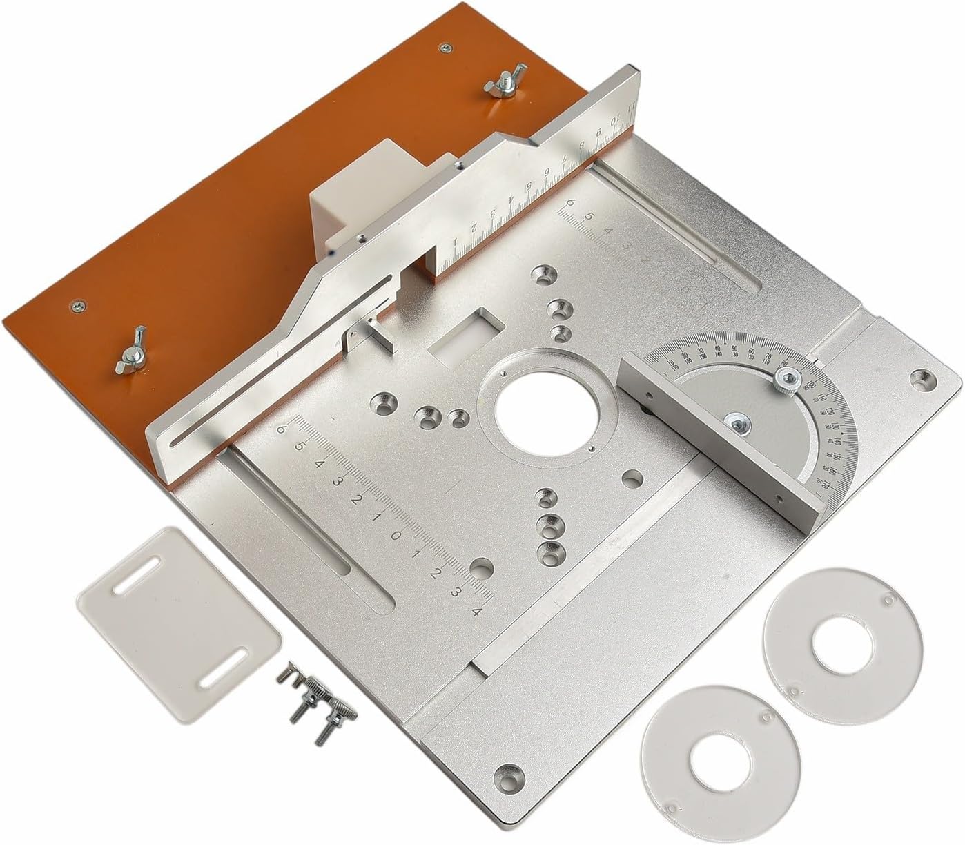 Aluminium Router Table Insert Plate with Miter Gauge and Flip Board for Woodworking and Workbench