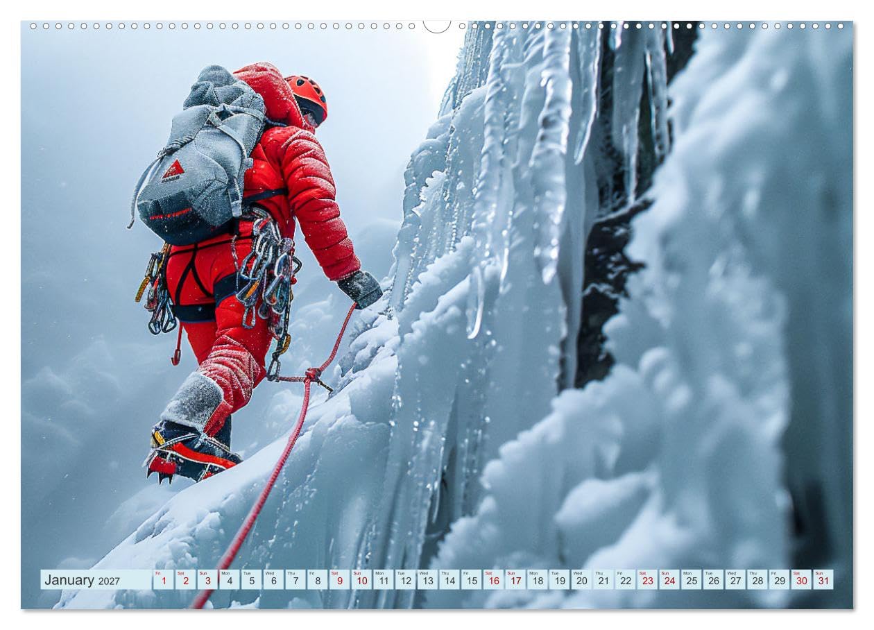 Epic Adrenaline Moments (Wall Calendar 2027 DIN A2 landscape), CALVENDO 12 Month Wall Calendar: Explore 12 thrilling sports from ice climbing to shark diving