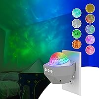 Enbrighten Galaxy Wave Projector Plug-in Night Light: Aurora Nebula LED Effects for Kids Bedroom, Playroom, Game Room 70334-T1
