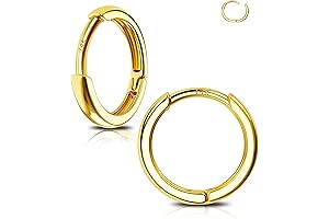 14K Solid Gold Huggie Hoop Earrings for Sensitive Ears