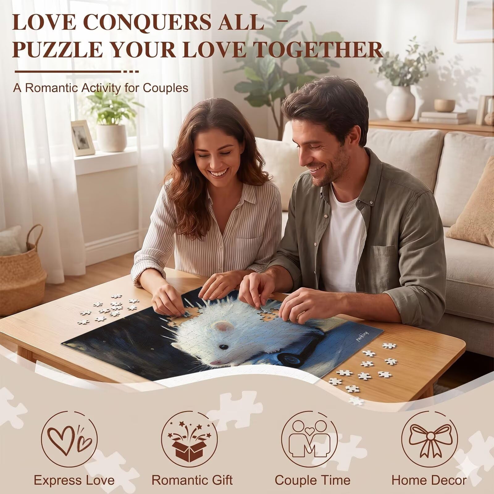 Puzzle 1500 Teile, Holzpuzzle Erwachsene [AAA], Impossible Game 87 x 57 cm, Kniffliges Denksport Spiel für Männer Frauen, Familienspiel, DIY Home Dekor,Geschenk für Geburtstag, Tier Niedlich f0-154