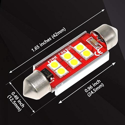 Miniatura 4 de Phinlion - Bombilla LED 578 blanca súper brillante de 500 lúmenes 3030 6-SMD, Festoon 41 mm, 42 mm, bombillas 211-2 212-2 para luz de mapa