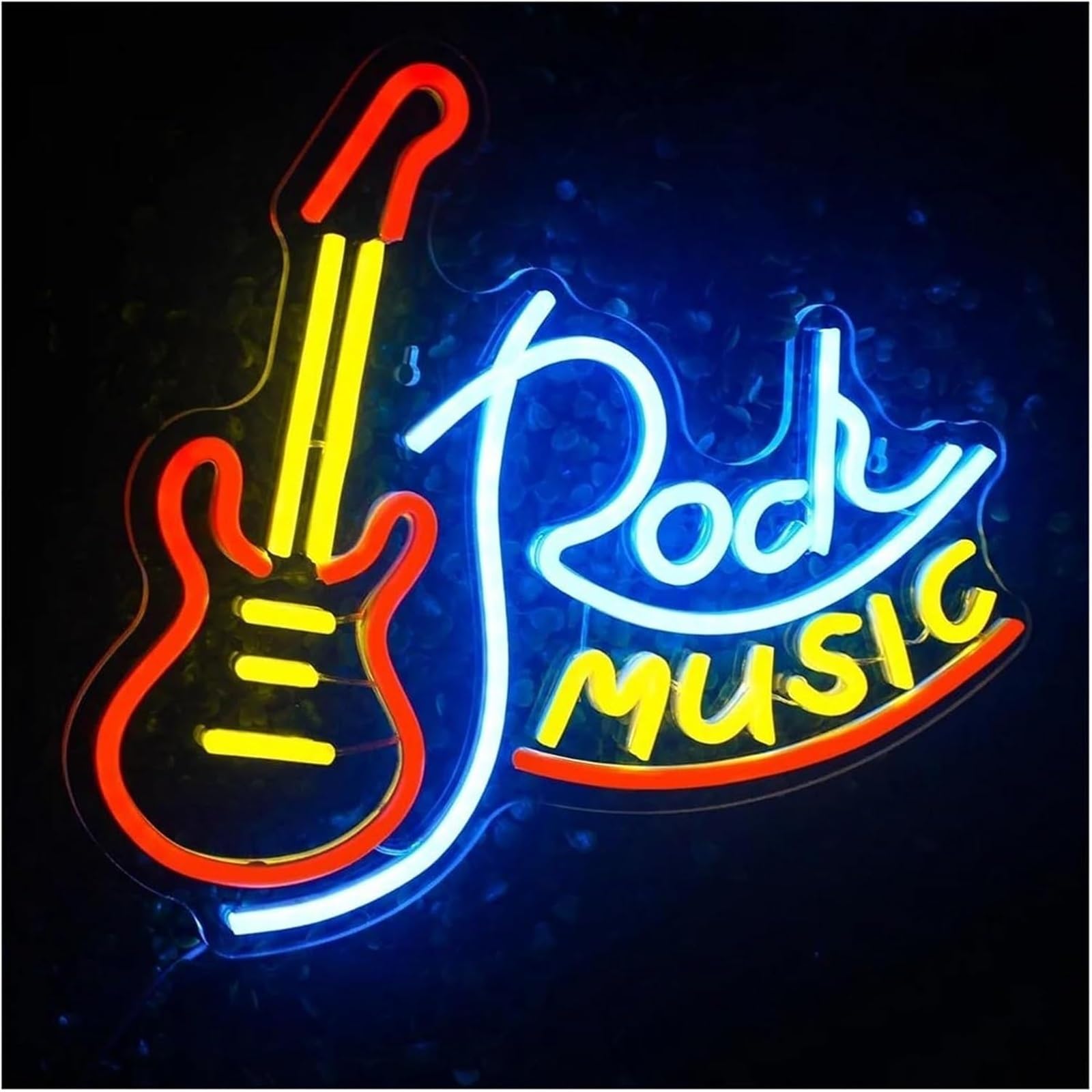 Lampada al neon Musica rock per insegne al neon Chitarra per per decorazioni murali Luce LED per camera da letto Studio Bar