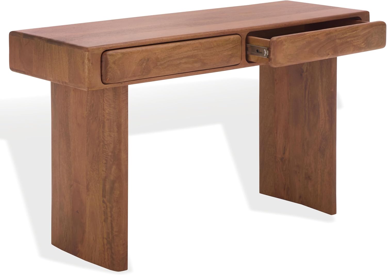 SAFAVIEH Couture Collection - Finley Brown Solid Wood Console Table with 2 Drawers, Modern Home Office Desk (SFV5793A)