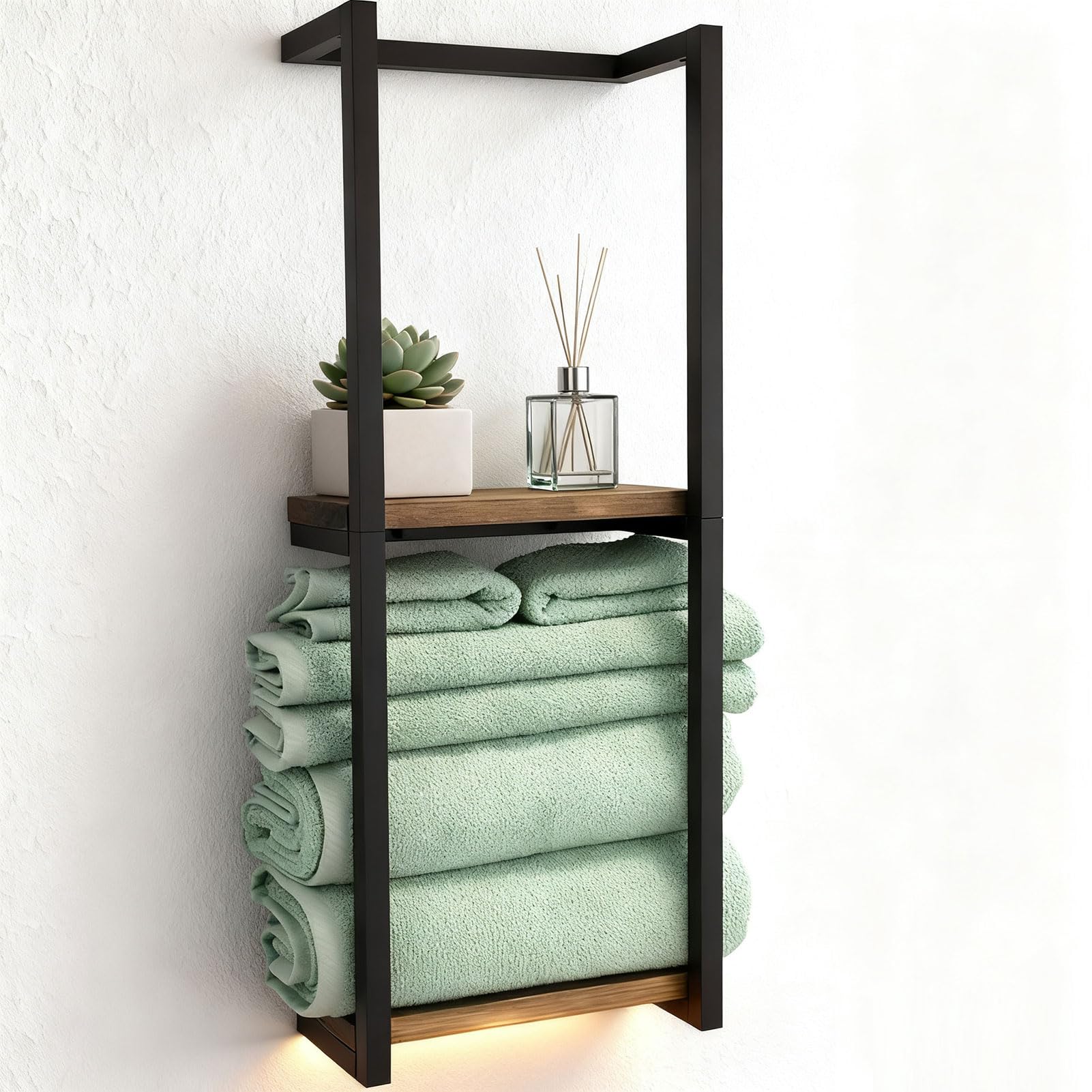 Alomejor Bathroom Towel Rack, Spacious 2 Tier Holder (28.5x14x77cm)
