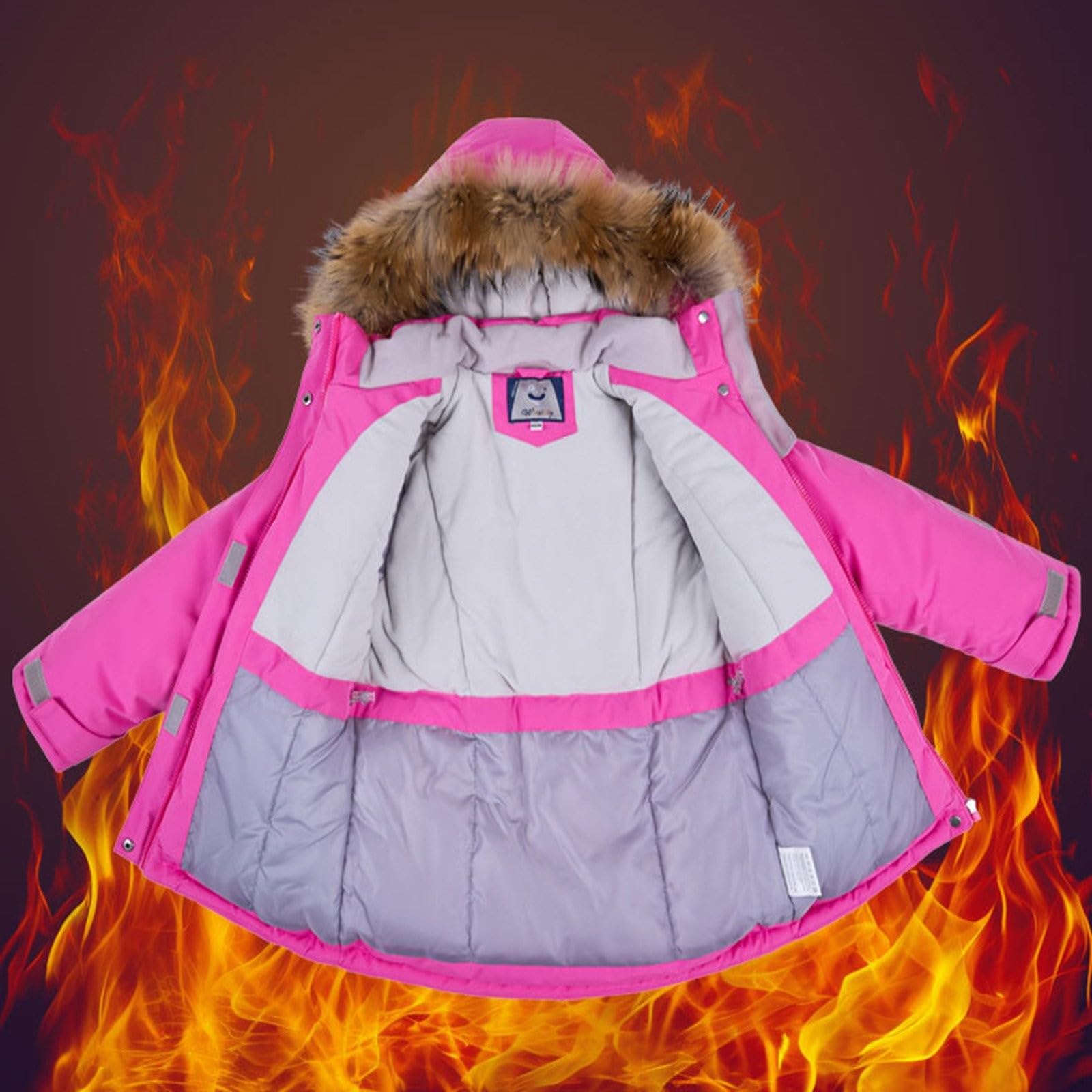 Traje de esquí para niñas, clásico, liso, con capucha, chaqueta y pantalones, a prueba de nieve, forro polar, ligero, cómodo, traje de nieve para niños