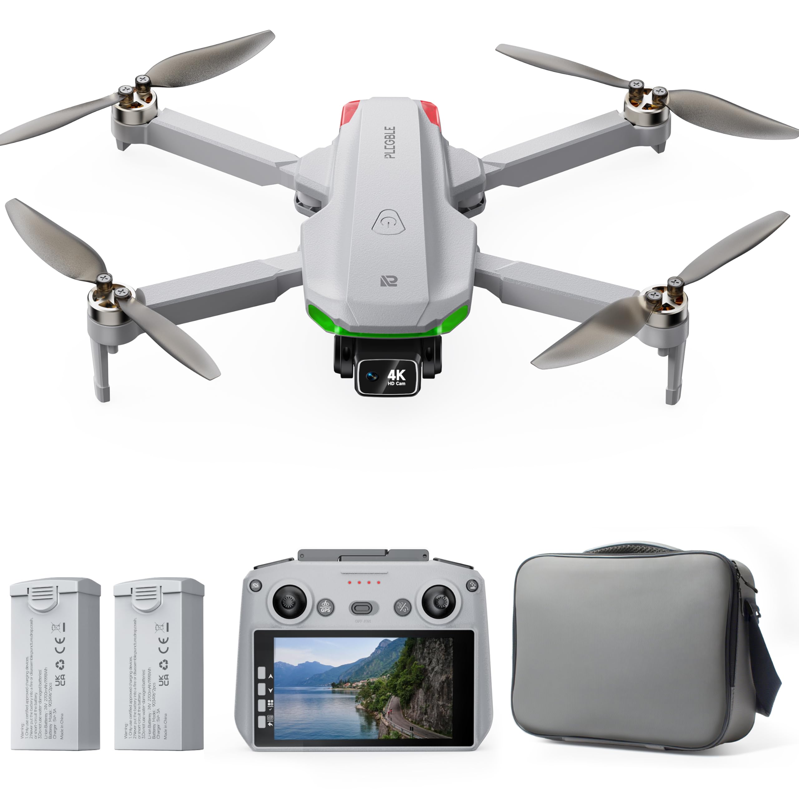 Drone with EIS 4K Camera for Adults, GPS Drone with Screen on Controller, 70 Mins Flight, 10KM Long Range Transmission, AI Track&Orbit Mode, Follow Me, Auto Return, Lightweight and Foldable RC Drones for Beginner Toy Gifts, Under 249g