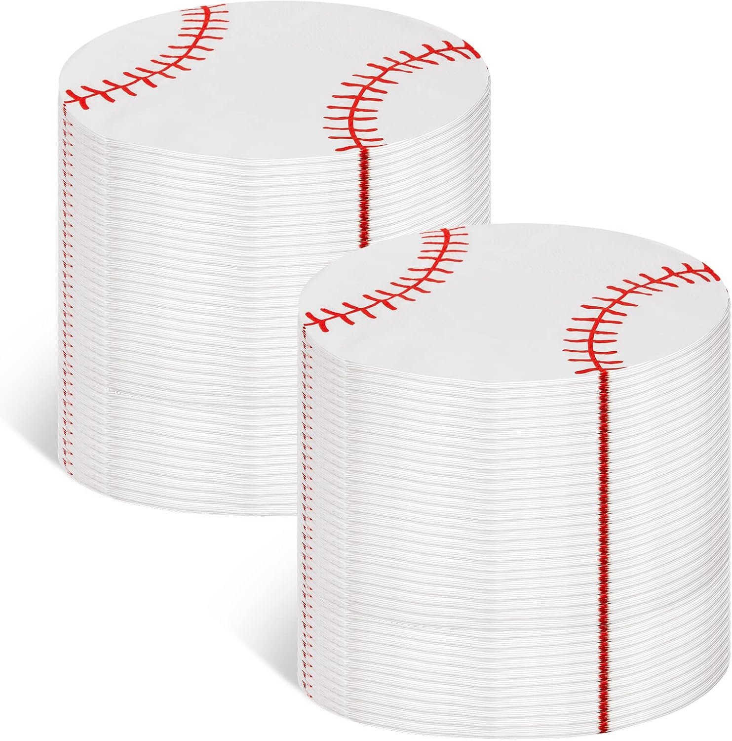 Jinei 100 Sheets Baseball Paper Napkins 6.5 x 6.5 Inch Sports Themed Party Supplies for Baby Shower Birthday Sports Party Decorations