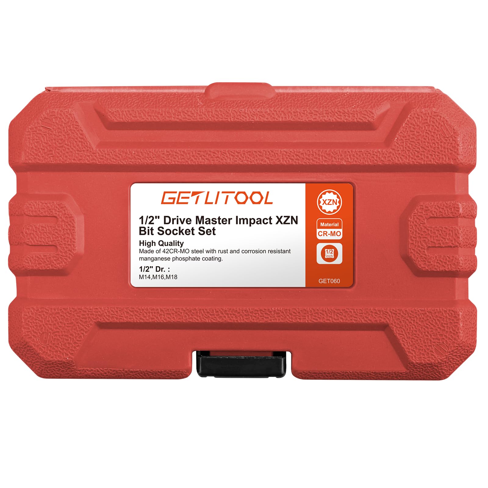 GETLITOOL Juego de 6 llaves de vaso Impact XZN M14-M18, 1/5.1 cm Drive CR-MO Impact XZN Triple Square Spline Bit Socket Set con tamaño marcado y caja de almacenamiento para reparación de automóviles