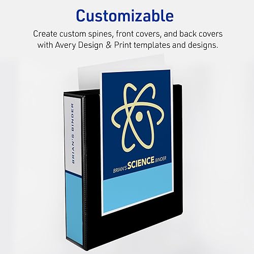 Miniatura 5 de Avery 79803 - Carpeta resistente antiadherente, anillos EZD, vista de referencia, 8 cm, azul marino, Rojo 2"