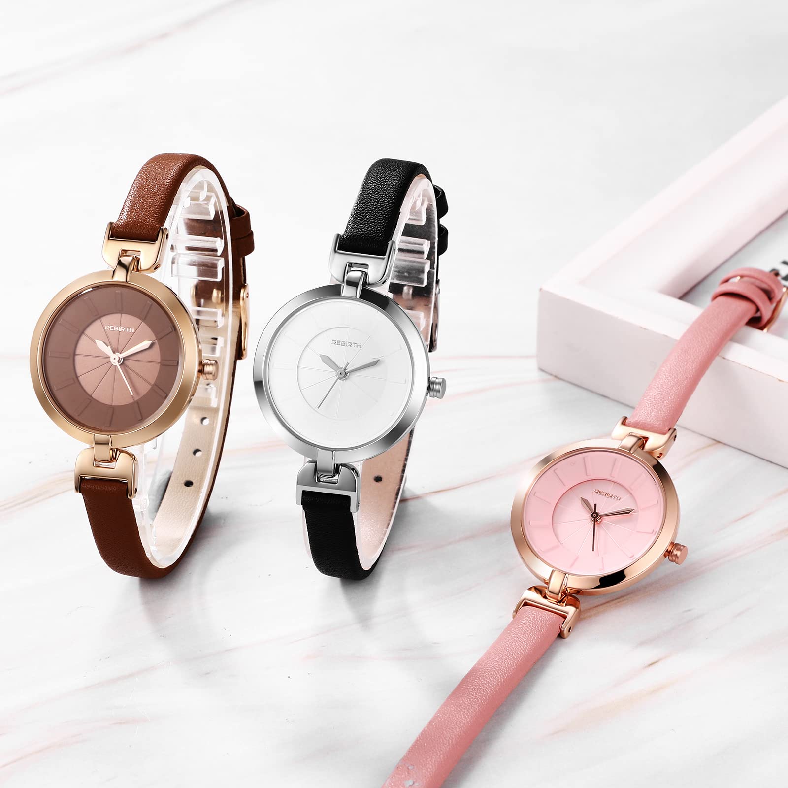 JewelryWe Damski zegarek na rękę, analogowy, kwarcowy, klasyczny, biznesowy, casualowy, ze skórzanym paskiem dla kobiet i dziewcząt