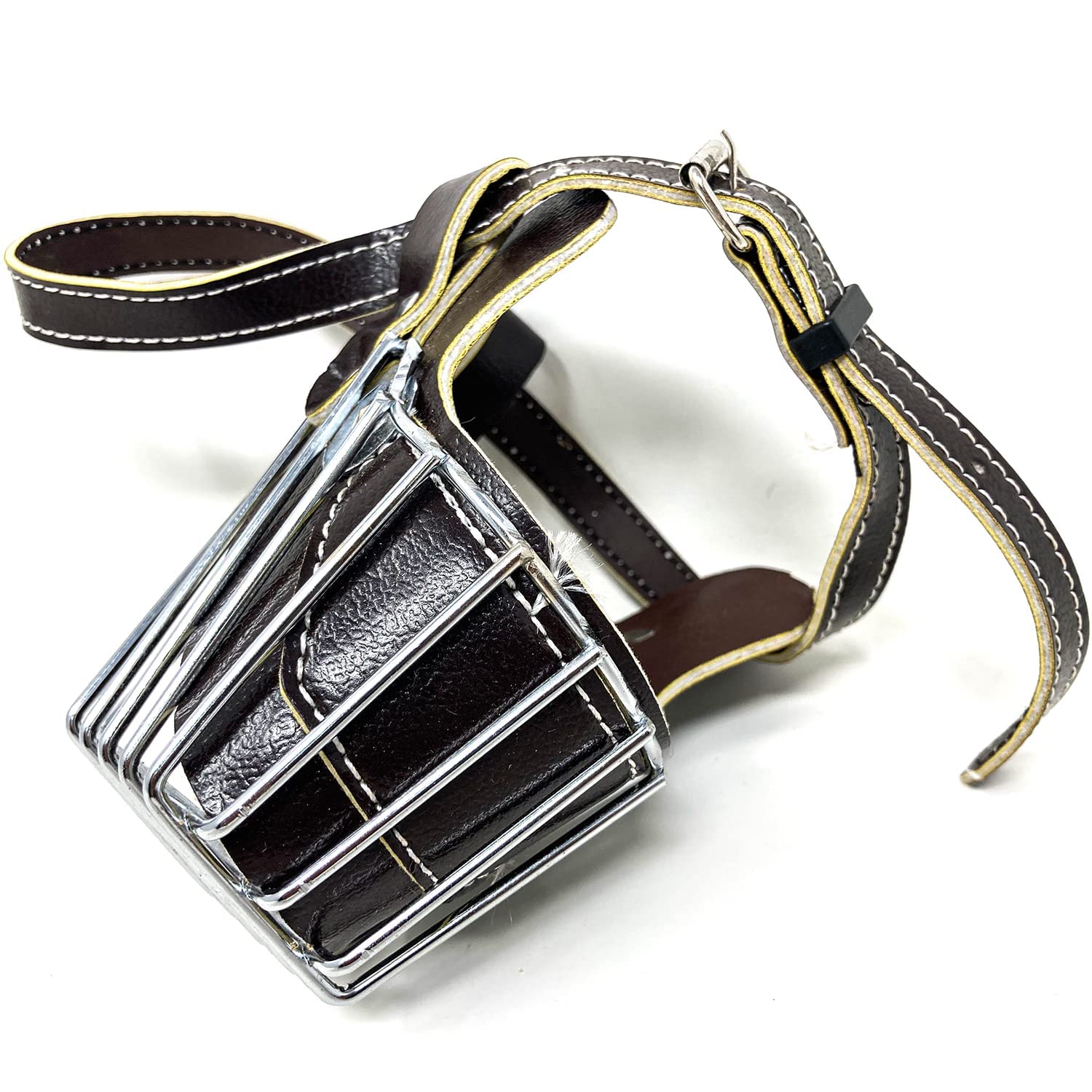 SBT Dog Muzzle Bite Guard Stainless Steel with Adjustable Soft Leather Strap XXL (B0CMQSNHQB) Amazon Price History, Amazon Price Tracker