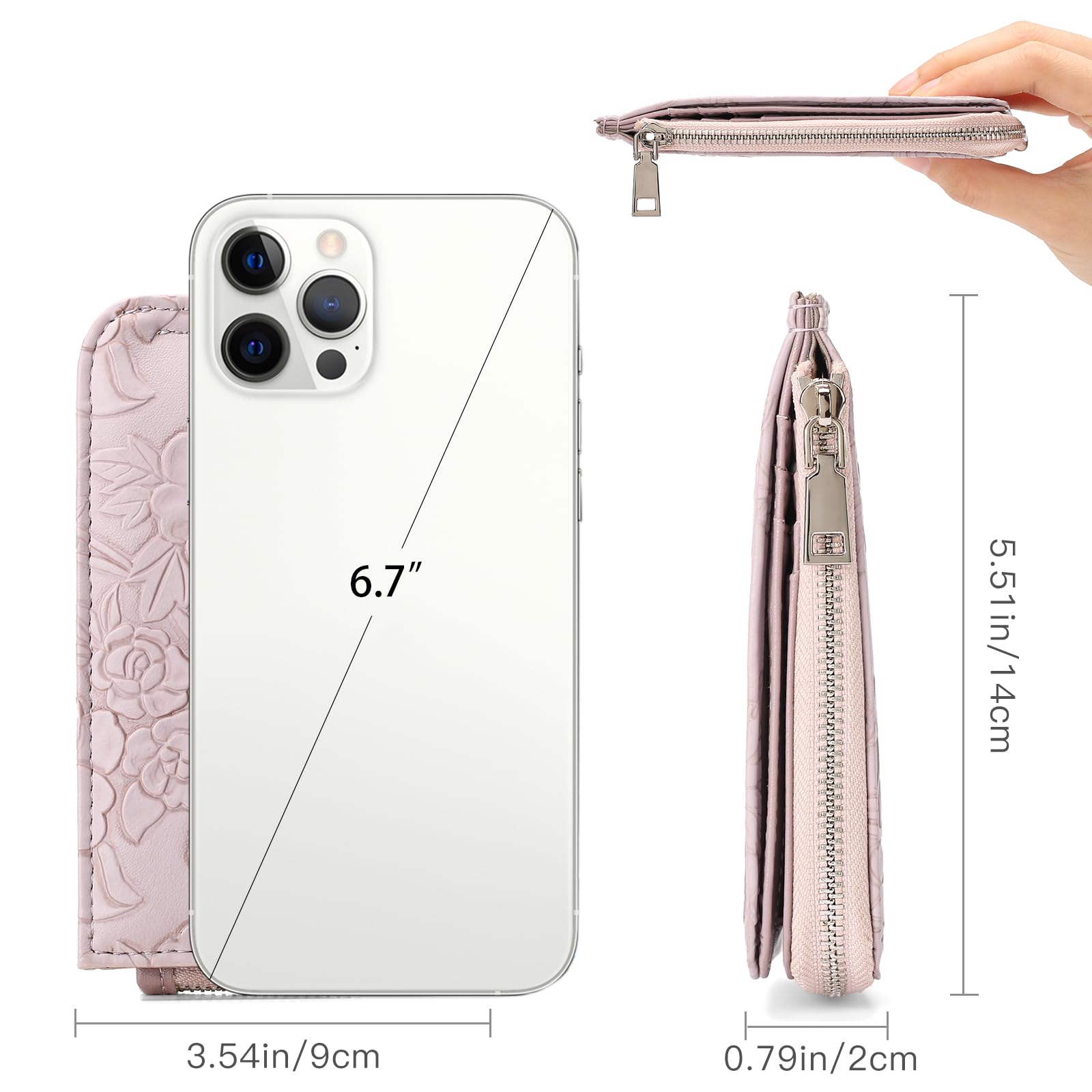 GAEKEAO Porte Carte Femme Portefeuille Femme Porte Monnaie Femmes Portefeuille Petit Format avec Blocage RFID Porte-Monnaie avec Poche Zippée