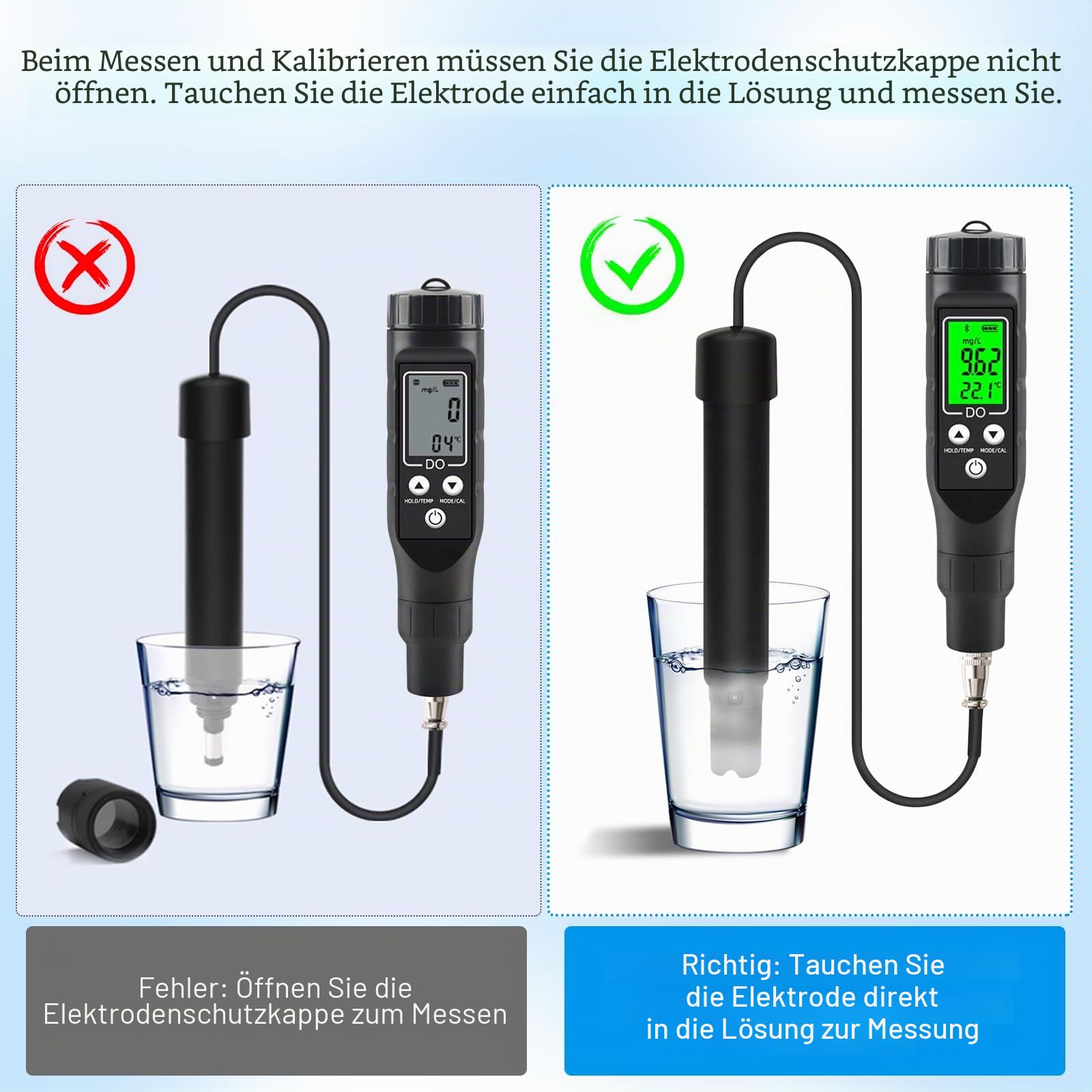 BuyWeek Messgerät für Gelösten Sauerstoff, Smart Bluetooth Analysator für Gelösten Sauerstoff 0,0-30,0 mg/L Digitaler DO Messgerät für Aquarium Aquakultur